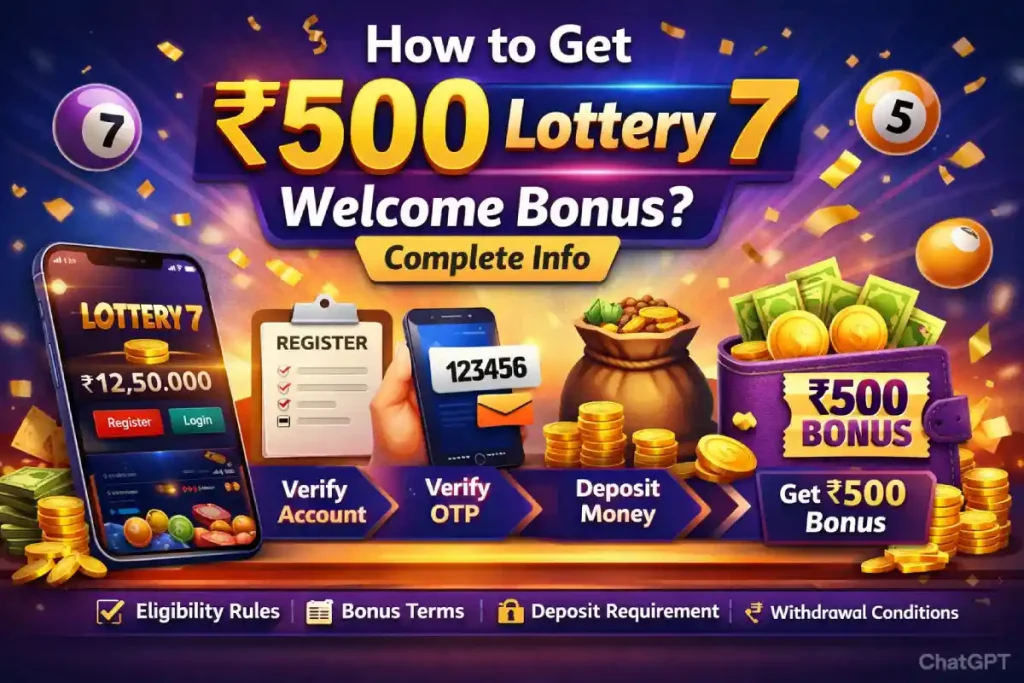 How to Get ₹500 Lottery 7 Welcome Bonus_ Complete Info